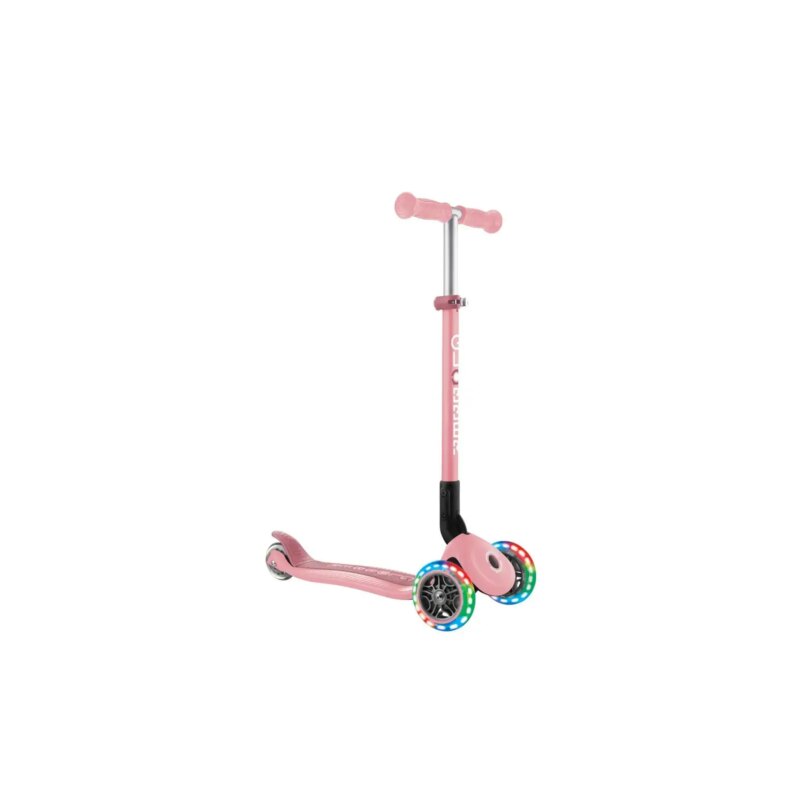 Самокат звичайний рожевий Globber Primo Foldable Lights колеса з підсвіткою до 50 кг 3+ Пастельно-рожевий (432-211-3) купити уить