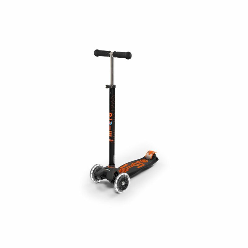 Самокат Micro Maxi Deluxe black/orange LED (MMD143) купити уить
